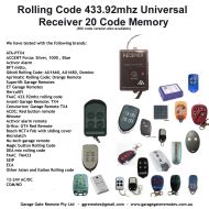 Universal 433.92Mhz AM Rolling Code Receiver